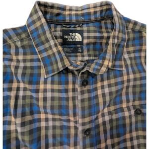 The North Face Shirt Men XL Adult Blue Button Down Pockets Outdoors Check XL